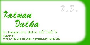 kalman dulka business card